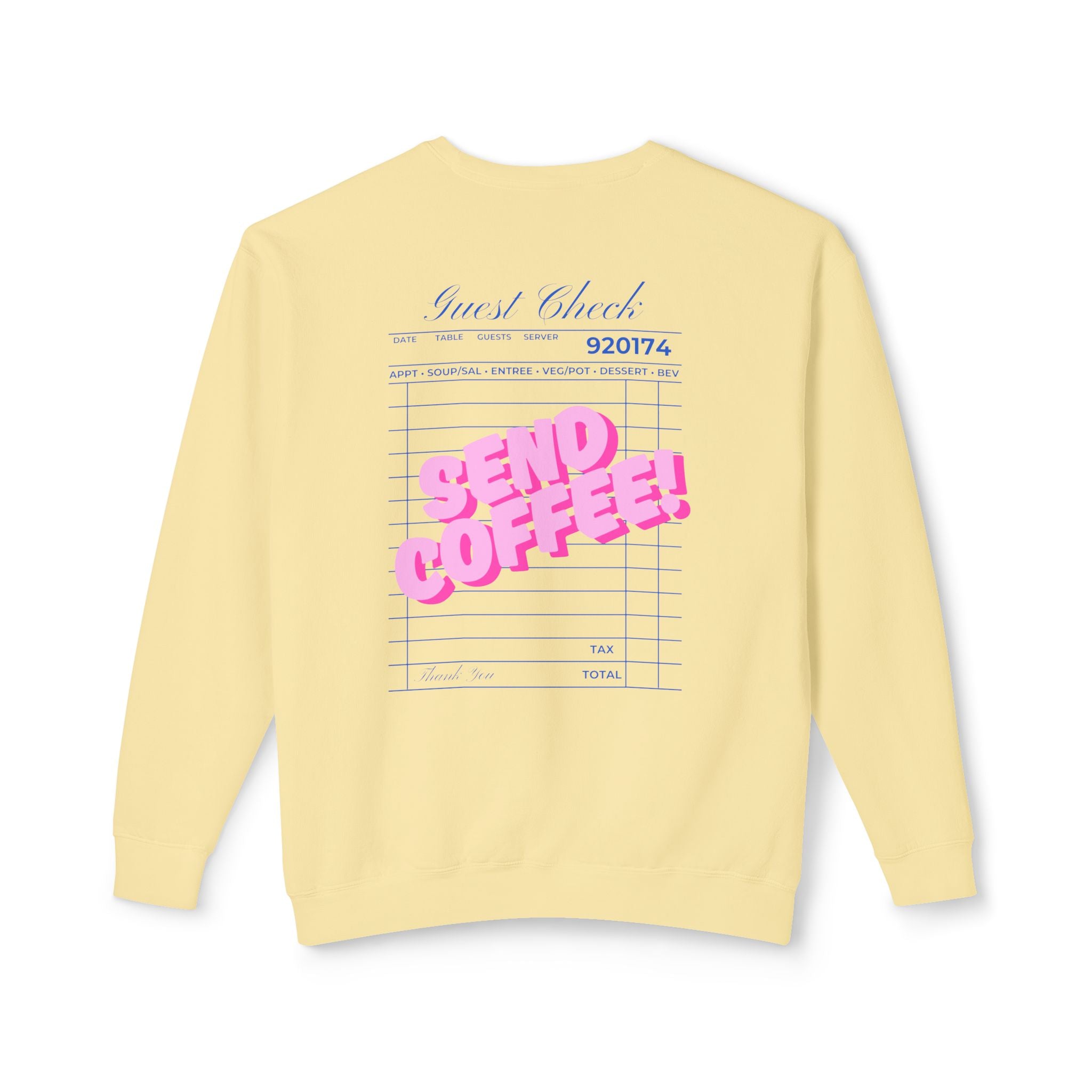 Guest Check Send Coffee Lightweight Crewneck Sweatshirt