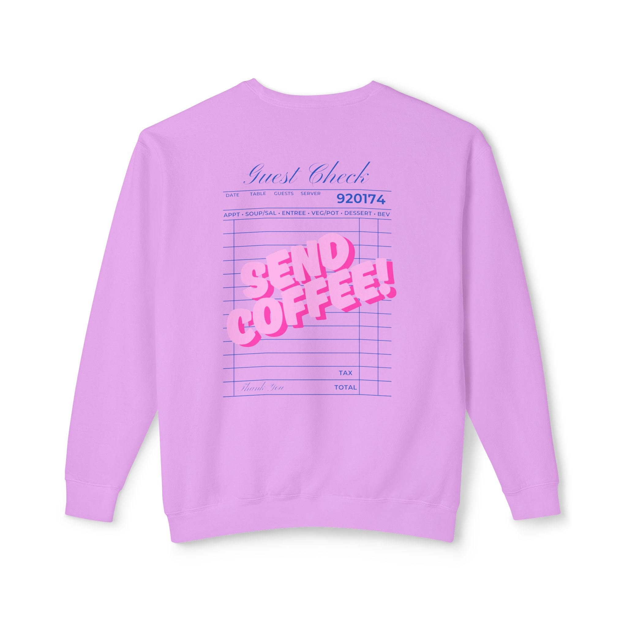 Guest Check Send Coffee Lightweight Crewneck Sweatshirt