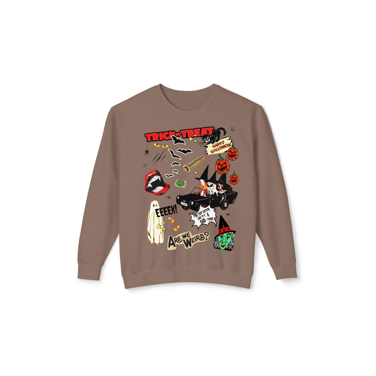Halloween Collage Lightweight Crewneck Sweatshirt