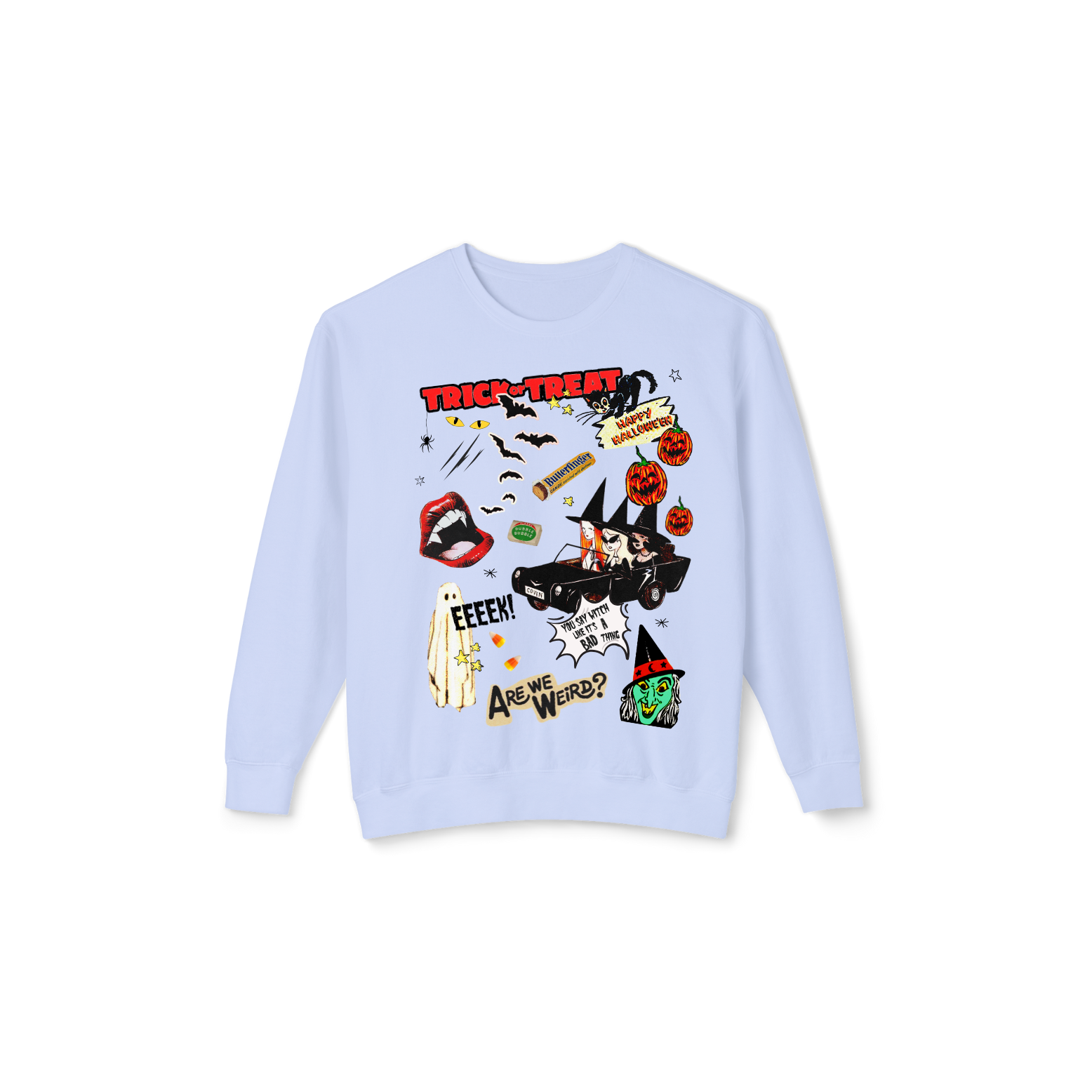 Halloween Collage Lightweight Crewneck Sweatshirt