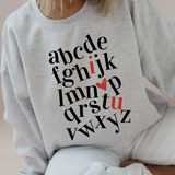 Alphabet I Heart You Crewneck Sweatshirt