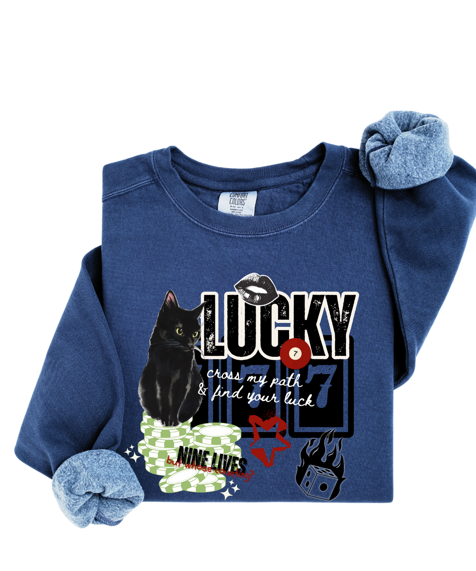 Lucky Black Cat Crewneck Sweatshirt
